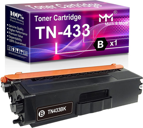 MM MUCH & MORE Compatible Toner Cartridge Replacement for Brother TN-433 TN433 TN431 to use with HL-L8260CDW HL-L8360CDW HL-L8360CDWT MFC-L8610CDW MFC-L8900CDW Printers (1-Pack, Black)