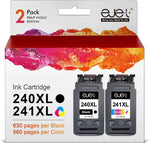 ejet 240XL and 241XL Ink cartridge High Capacity [Latest Version] Replacement for Canon Ink Cartridges 240 and 241 PG 240 for Pixma MG3620 TS5120 MG2120 MG3520 MX452 MX512 MX532 MX472 Printer (2 Pack)