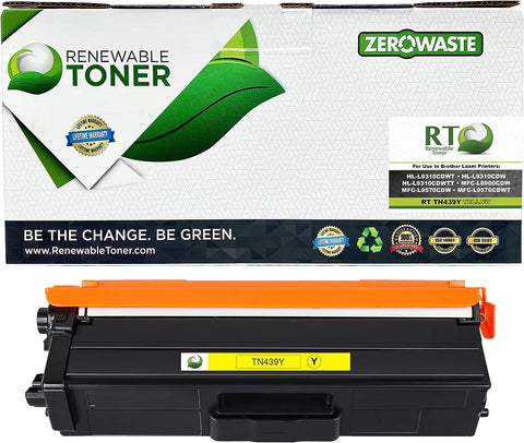 Renewable Toner Compatible Toner Cartridge High Yield Replacement for Brother TN-439 TN439Y Printers HL-L9310CDWT HL-L9310CDW HL-L9310CDWTT MFC MFC-L8900CDW MFC-L9570CDW MFC-L9570CDWT (Yellow)