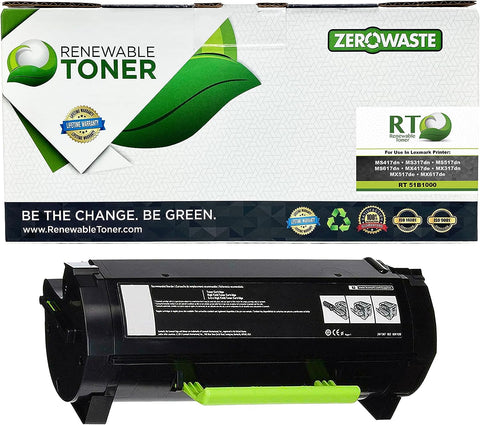 Renewable Toner Compatible Toner Cartridge Replacement for 51B1000 MS MX Series MS317 MS417 MS517 MS617 MX317 MX417 MX517 MX617