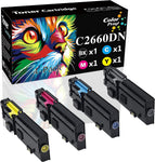 ColorPrint Compatible C2665dnf Toner Cartridge Replacement for Dell C2660dn 2660 2665dn 2665dnf C2660 C2665 Black 593-BBBU Cyan 593-BBBT Magenta 593-BBBS Yellow 593-BBBR Printers (4-Pack, BK,C,M,Y)