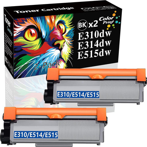 (2-Pack, Black) Compatible ColorPrint E515DW Toner Cartridge Replacement for Dell E310dw E310 E514dw E515dn E515 593-BBKD Laser Printer