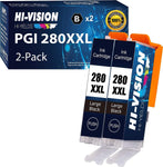 HI-VISION HI-YIELDS (2- Large Black Pack) Compatible 280xxl Ink Cartridge PGI-280XXL PGI280XXL High Yield for Pixma Wireless TS8120 TS6120 TR7520 TR8520 TS9120 TS8120 TS6220