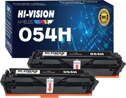 Compatible 054 H 3028C001 054H Toner Cartridge New Replacement, for Color imageCLASS LBP622Cdw, Sold by HI-VISION HI-YIELDS® (2-Pack High Yield Black)