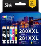 PGI-280XXL CLI-281XXL 5 Pack Compatible 280 281 Ink Cartridge Replacement for Canon 281 Ink cartridges Canon 280 Ink Use to PIXMA TS6120 TR7520 TR8520 TR8500 TR8600 TR8620 TS6220 TS9120 (5 Pack)