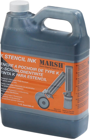 Aviditi K-1 Quart of Ink, Black, Permanent Stencil Ink is Waterproof, Light-Resistant and Dries Quickly and Print Words and Numbers onto Surfaces in The Office, Warehouse and Worksite, 1 Each