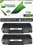 Renewable Toner Compatible Toner Cartridge Replacement for HP Q7553A 53A Laser Printers P2015 M2727 (Pack of 2)