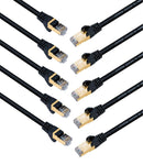 JAVEX [0.5 FT, 10-Pack UL Listed CAT6A/CAT7 RJ45 [S/STP, 10GB, 600Mhz] Standard Cord Network Ethernet Patch Cable RJ45, Black