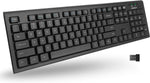 Macally 2.4G Wireless Keyboard - Ergonomic Full Size Computer Keyboard Wireless with Numeric Keypad - USB Keyboard Wireless Compatible with Windows PC Laptop Desktop External Keyboard Cordless