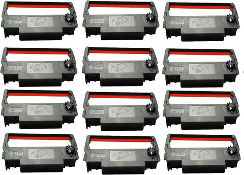 ERC-30 34 38 Ribbon Ink Cartridge Receipt Printer Black and Red, ERC30 Compatible with Epson Printer SNBC BTP-M280, BTP-M280A, BTP-M280B, BTP-M280D, BTP-M300, POS (12 Pack)