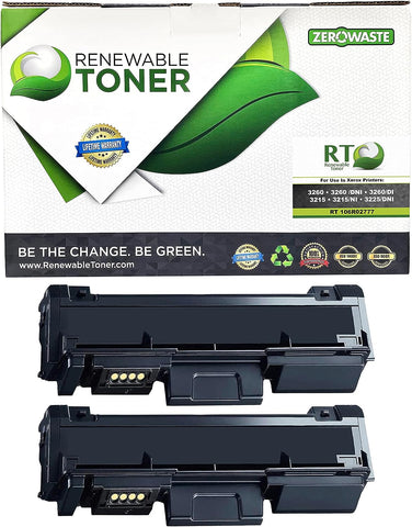 Renewable Toner Compatible Toner Cartridge Replacement for Xerox 106R02777 106R2777 Phaser and WorkCentre 3260 3260/DNI 3260/DI 3215 3215/NI 3225/DNI (Pack of 2)