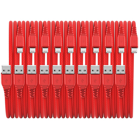 10 Pack [Apple MFi Certified] Apple Charging Cable 10ft, iPhone Charger Lightning Cable 10ft, Fast iPhone Charging Cable for iPhone 12/11/11Pro/11Max/ X/XS/XR/XS Max/8/7, ipad (Red)