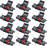 12 Pack Replacement for IR40T IR-40T CP13 MP-12D Calculator Ink Roller Printer Ribbons use with Canon, Sharp EL-1750V, EL-1801V and More(Black/red, Individually Sealed)