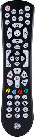 GE Backlit Universal Remote Control for Samsung, Vizio, Lg, Sony, Sharp, Roku, Apple TV, TCL, Panasonic, Smart TVs, Streaming Players, Blu-Ray, DVD, 8 Device backlit, Black, 41567