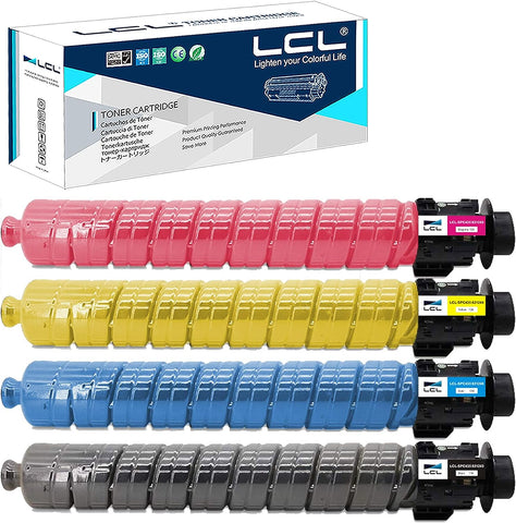 LCL Compatible Toner Cartridge Replacement for Ricoh 821243 821246 821245 821244 SP C435 C435DN C435A ( Black Cyan Magenta Yellow 4-Pack)