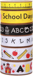 Meseey Back to School Themed Grosgrain Ribbon Ruler School Bus Apple ABC Pencil Backpack Books Chalkboard Printed Craft Ribbons for Teacher Appreciation,Wreath,Gift Wrapping (6 Rolls 30yards)