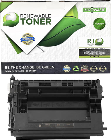 Renewable Toner Compatible High Yield Universal MICR Toner Cartridge Replacement for HP 37X CF237X Laser Printers M608 M609 M631 M632 M633