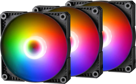 Phanteks (PH-F120SK_DRGB_PWM_3P)? SK120 DRGB PWM Fan 3Pack, 3X 120mm Fan, high Airflow Nine-Blade Design, DRGB Lighting, Rubber dampening washers - Black