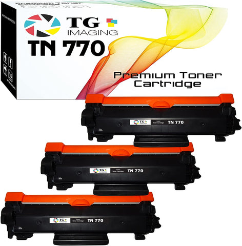 TG Imaging (3xBlack) Replacement for TN770 Toner Cartridge High Yield 3-Pack Work for HL-L2370DW HL-L2370DWXL MFC-L2750DW MFC-L2750DWXL Toner Printers