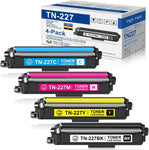 4-Pack (BK+C+M+Y) TN227 TN 227 TN-227 Toner Cartridge Compatible for MFC-L3770CDW L3750CDW HL-3210CW 3230CDW 3230CDN 3290CDW DCP-L3510CDW L3550CDW Printer Toner Cartridge