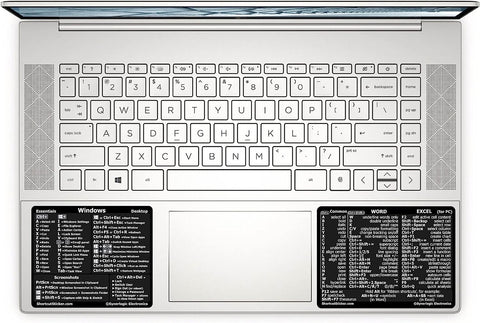 SYNERLOGIC Windows + Word/Excel (for Windows) Quick Reference Guide Keyboard Shortcut Stickers, No-Residue Vinyl (Black/Small/Combo/10sets)