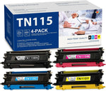 TN-115 (TN 115) Black-Cyan-Magenta-Yellow Toner (4-Pack): LVE TN115BK TTN115C TN115M TN115Y High Yield Toner Cartridges Compatible Replacement for HL-4040CN HL-4040CDN DCP-9042CDN MFC-9440CN Printer