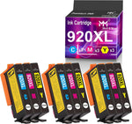 MM MUCH & MORE Compatible Ink Cartridge Replacement for HP 920 XL 920 920XL Work with Officejet 6500 6500A 6000 7000 7500 7500A E709 Printers (9-Pack, 3 x Each Cyan, Magenta, Yellow)