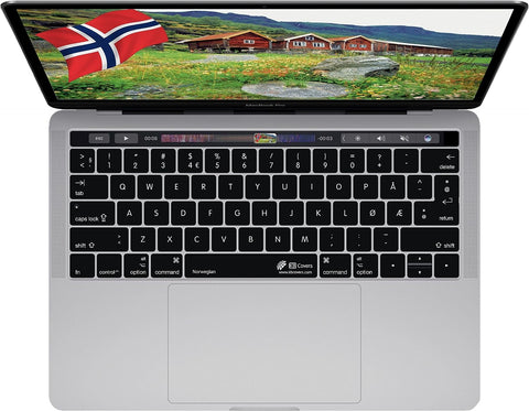 KBCovers - Keyboard Cover for Norweigan Language fits Apple MacBook Pro 13 & 15 inch w/Touch Bar (Late 2016+)