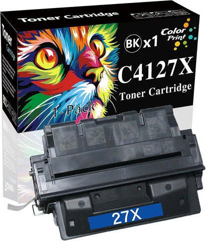 1-Pack ColorPrint Compatible Toner Cartridge 4050n Replacement for HP C4127X 27X 4127 X 27A C4127A Used for Laserjet 4000 4000n 4000se 4000t 4000tn 4050 USB-MAC 4050 se 4050t 4050tn Printer (Black)