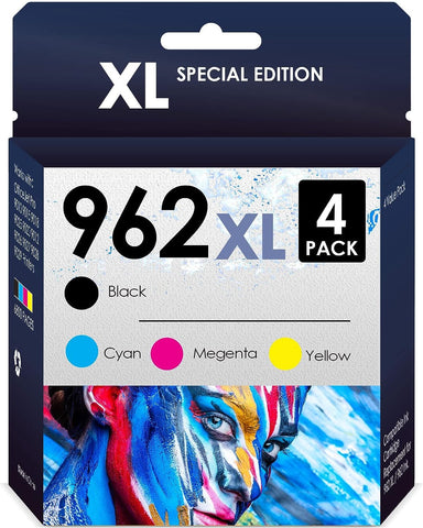 5-Star Compatible Replacement 962 XL Works with HP OfficeJet Pro 9010 9012 9014 9015 9016 9019 9020 9022 9025 9026 9028 Printers, 4 Pack (Black, Magenta, Cyan & Yellow)