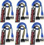 FebSmart GPU Riser for Ethereum Mining Rigs, PCIE Risers for ETH Mining Rigs, GPU Extension Cable, PCIE Extension Cable, PCIE X1 to PCIE X16 Riser, VER006C PCIE Riser, VER006C GPU Riser (Black-6PCS)