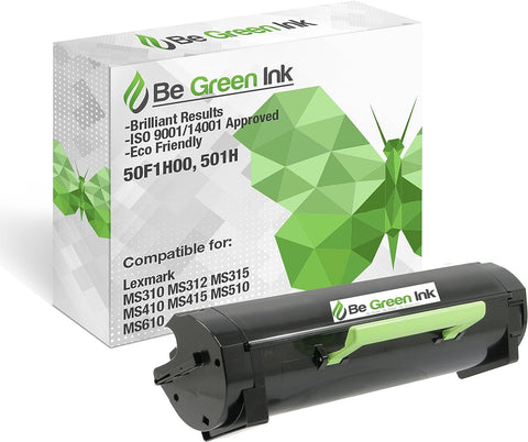 Be Green Ink 50F1H00 501H Toner Cartridge Compatible Replacement with Lexmark MS310dn MS312dn MS315dn MS410dn MS415dn MS510dn (1 Black 5,000 High Yield)