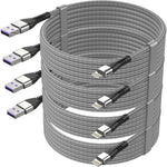 4Pack?Apple MFi Certified ? Long iPhone Charger Cord, iPhone Charger 10 ft, iPhone Charger Cable Compatible with iPhone 14/13/12/11/11Pro/11Max/ X/XS/XR/XS Max/8/7/6/5S/SE/iPad Mini?More(Silver)