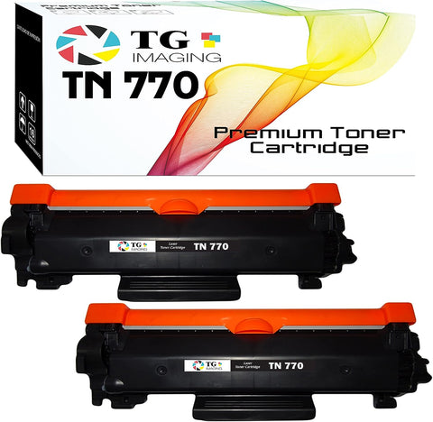 TG Imaging (Pack 2xBlack) Compatible TN-770 TN770 Toner Cartridge Super High Yield Replacement for HL-L2370DW HL-L2370DWXL MFC-L2750DW MFC-L2750DWXL Printers