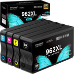 962XL 962 XL High-Yield Ink Cartridges, Replacement for HP 962 962 XL Ink Cartridges Combo Pack (4 Pack, 1BK/1C/1M/1Y), Upgraded Chip, for OfficeJet Pro 9010 Series 9010 9015 9018 9020 9025 Printer