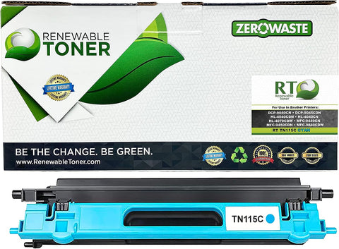 Renewable Toner Compatible Toner Cartridge Replacement for Brother TN-115C TN115 DCP-9040 DCP-9045 HL-4040 HL-4040 HL-4070 MFC-9440 MFC-9450 MFC-9840 (Cyan)