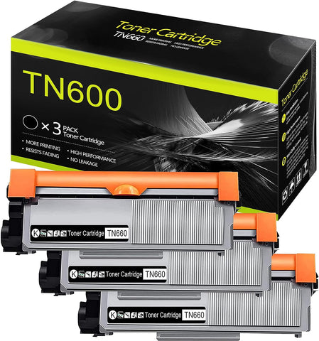 Toner Cartridge Replacement for Brother TN660 TN-660 TN630 TN-630 High Yield Used for MFC-L2700DW MFC-L2720DW; HL-L2305W HL-L2300D HL-L2340DW HL-L2380DW; DCP-L2540DW Series Printer- 3 Pack