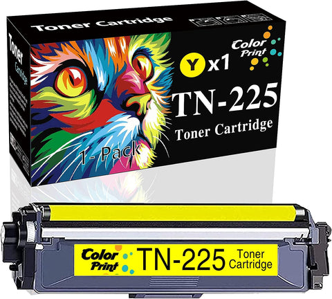 ColorPrint Compatible TN225 Toner Cartridge Replacement for Brother TN-225Y TN-225 TN-221 TN221 Used for HL-3140CW HL-3170CDW HL-3180CDW MFC 9130CW 9330CDW 9340CDW DCP-9020CDN Printer (1-Pack, Yellow)