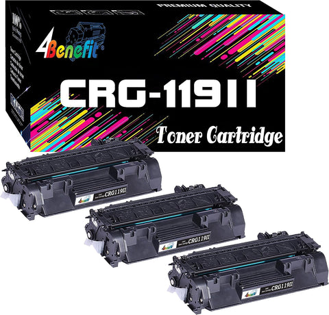 4Benefit (Set of 3) Compatible for 119 119II Toner Cartridge Canon119 Canon119II Super High Yield (Black 3-PK) for Used in GRG-119II HP MF5800 MF5900 MF6100 MF6160dw MF410 MF414dw Laser Printer