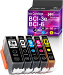 MM MUCH & MORE Compatible Ink Cartridge Replacement for Canon BCI-3 BCI-3e BCI-6 BCI3e BCI6 use for Pixma iP3000 iP3300 iP4000 iP5000 iP5200 iP6000D (Large Black, Small Black, Cyan, Yellow, Magenta)