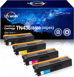 Uniwork Compatible Toner Cartridge Replacement for Brother TN436 TN 436 TN436BK TN433 use with MFC-L8900CDW HL-L8360CDW HL-L8260CDW MFC-L8610CDW MFC-L9570CDW HL-L9310CDW Printer Tray (4 Pack)