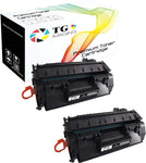 2-PackTG Imaging Compatible HP 05A Toner Cartridge Replacement for HP 05A CE505A Toner Ink Work in Laserjet P2030 2035 P2050 2055n Printer