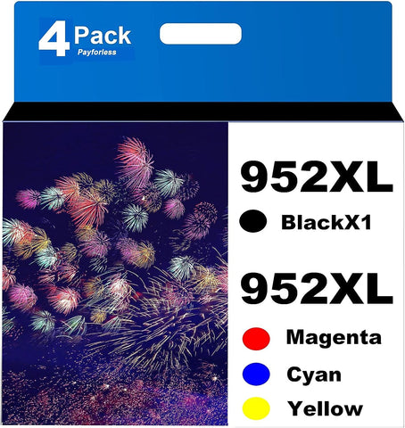 952XL Ink Cartridges Replacement for HP 952xl Ink cartridges Combo Pack for HP Officejet Pro 8710 Ink cartridges 7740 7720 8700 8702 8710 8720 8730 8734 8736 8745 8200 8210 8216 Printer (4-Pack)