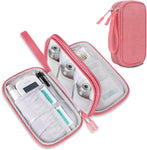 Canboc Diabetic Supplies Travel Case, Portable Storage Bag for Glucose Meter, Insulin Pen, Lancing Device, Lancets and Other Diabetic Supplies, Pink (Bag Only)