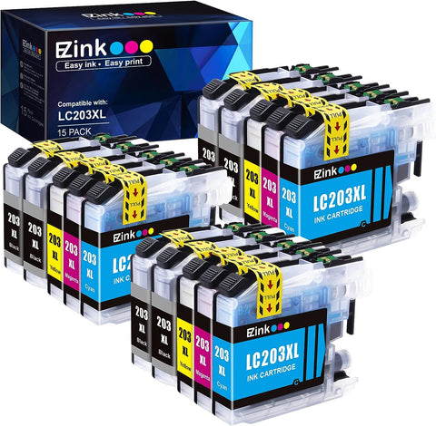 E-Z Ink (TM Compatible Ink Cartridges Replacement for Brother LC203XL LC203 XL LC201 to use with MFC-J880DW MFC-J480DW MFC-J460DW MFC-J4420DW MFC-J485DW MFC-J885DW (Black, Cyan, Magenta, Yellow)