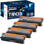 Valuetoner TN433 Toner Cartridge Replacement for Brother TN433 TN-433 TN431 TN436 for Brother HL-L8260CDW HL-L8360CDW MFC-L8900CDW MFC-L8610CDW L9570CDW (1 Black, 1 Cyan, 1 Magenta, 1 Yellow, 4 Pack)