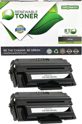 Renewable Toner Compatible Toner Cartridge Replacement for Dell 310-7945 RF223 Multi-Function 1815dn (Pack of 2)