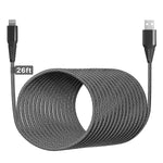 Long iPhone Charger Cord 26FT/8M [Apple MFi Certified] Extra Long iPhone Cable Fast Apple Charger Cable Nylon Braided 2.4A USB Lightning Cable for iPhone 13 12 11 Pro X XS Max XR/8/7 Plus/6s