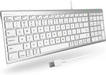 Macally Keyboard for Mac and Windows, Apple Wired Keyboard Compatible - Slim, Space-Saving Design USB Keyboard with Numeric Keypad - Budget-Friendly Laptop, MacBook, iMac Keyboard Replacement