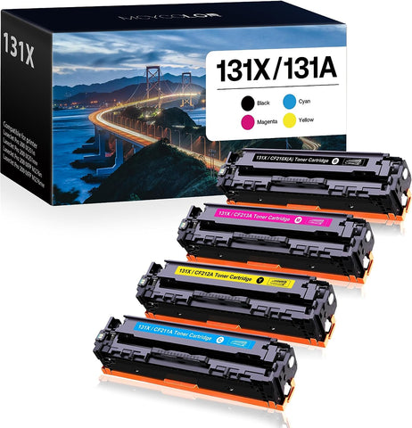 131X 131A Toner Cartridge 4-Pack, Replacement for HP 131X Toner, Compatible Laserjet Pro 200 Color M251nw Toner MFP M276nw Toner Cartridges CF210X(A) CF211A CF212A CF213A (Black Yellow Cyan Magenta)